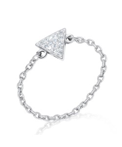 Triangle CZ Silver Ring NSR-3177